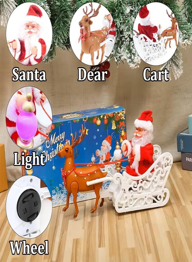 fizzytech Santa Cluas Toy Ideal for Xmas Holiday New Year Home Party Decoration Fun Interactive Animated Kids and Childrens (FTH_Pull_Cart_Santa) - Image 3